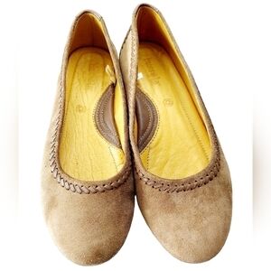 Bussola Shoe Womens 39 US 8.5 Inca Ballet Flats Comfort Slip On Tan Suede Casual